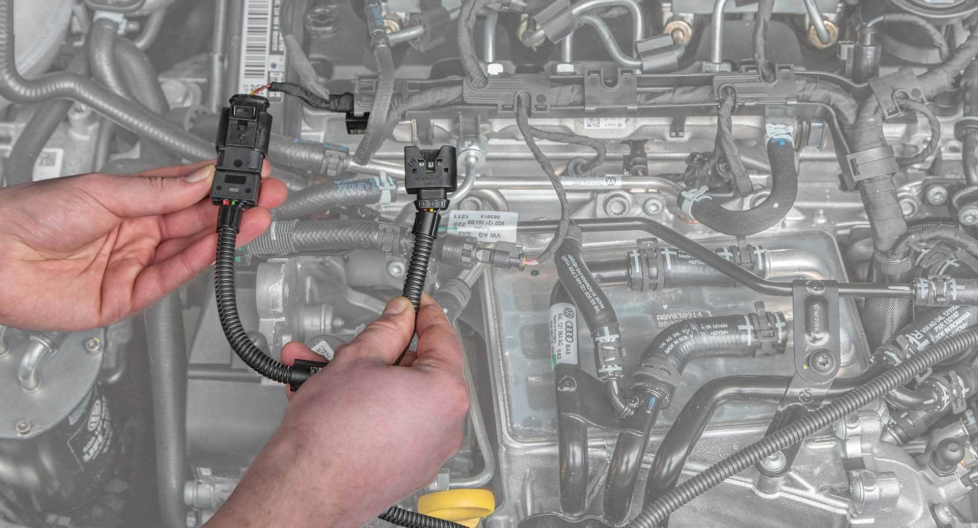 Connecting the wiring harness Connecting the wiring harness